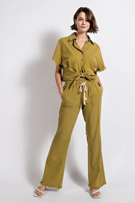 Catskills Front Tie Top - Army Green