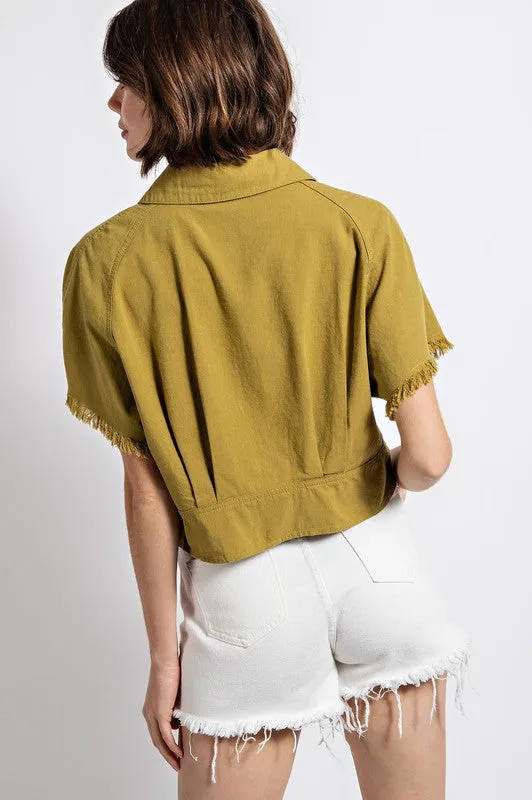 Catskills Front Tie Top - Army Green