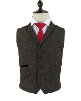 Cavani Martez Brown Tweed Waistcoat