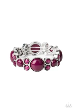 Celestial Escape Purple Rhinestone and Bead Bracelet - Paparazzi Accessories