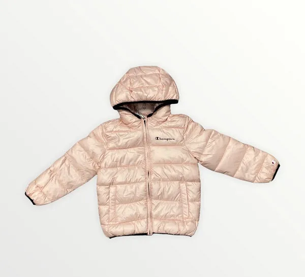 Champion down jacket with hood for girls 305826 PS157 PKN pink