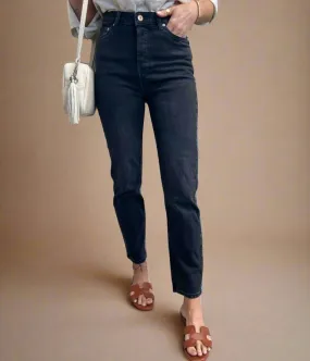 Charcoal Slim Leg High Rise Jeans