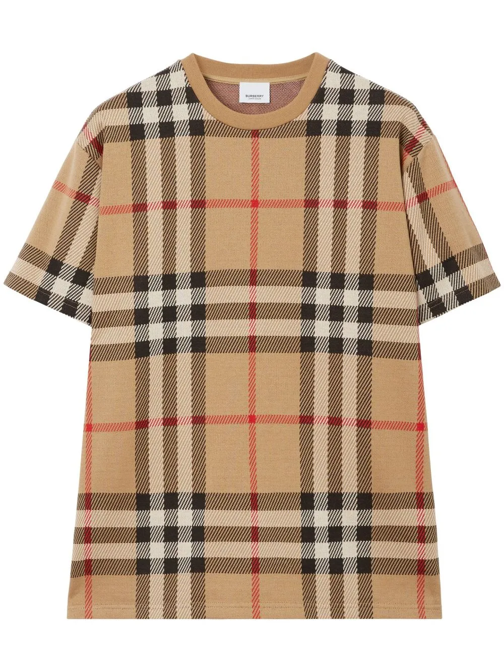 Checkered Jacquard Cotton T-Shirt