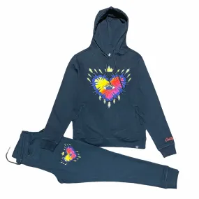 Civilized Gadient Heart Hoodie Set (Black)