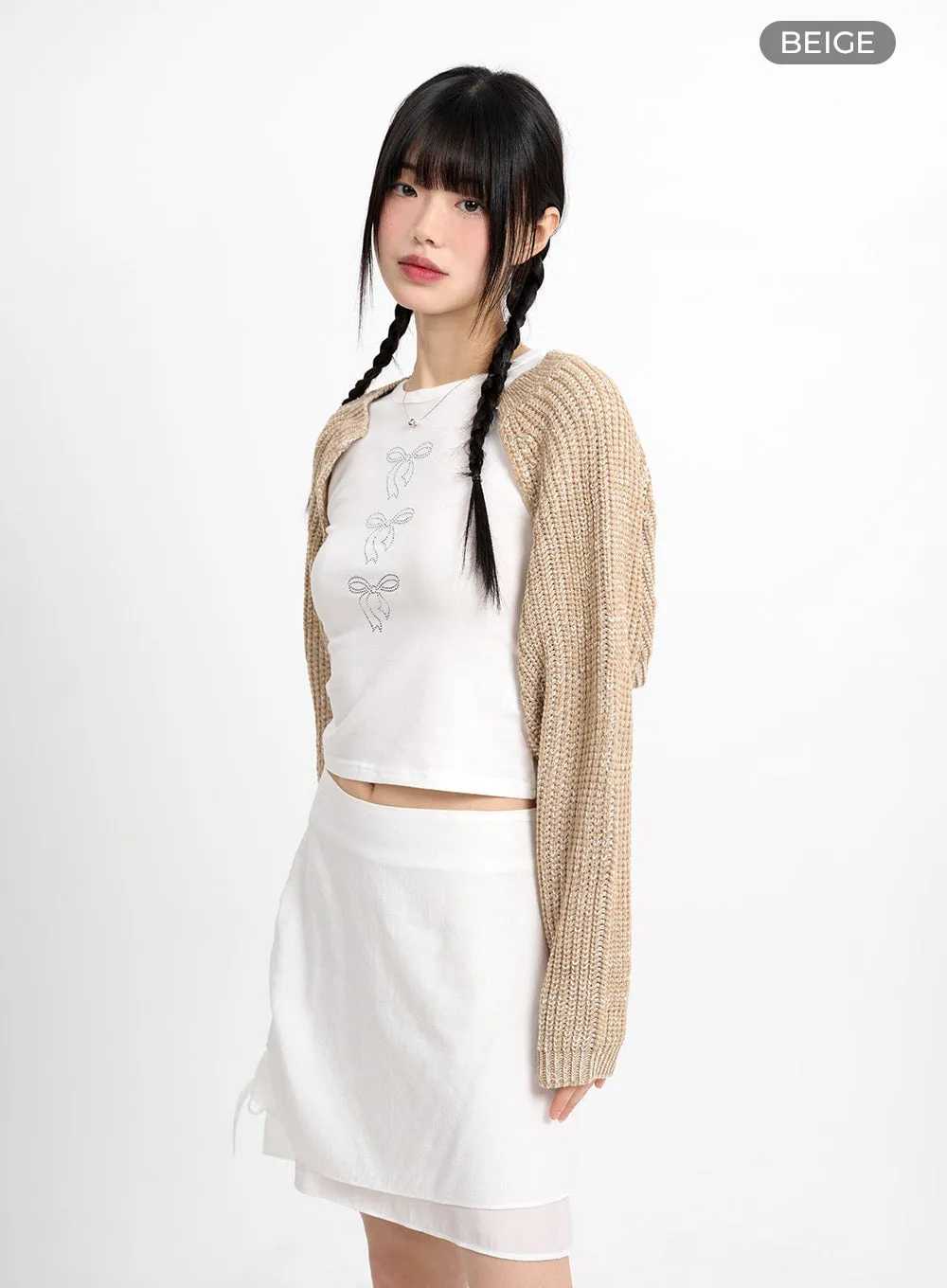 Classic Cropped Knit Bolero CM415