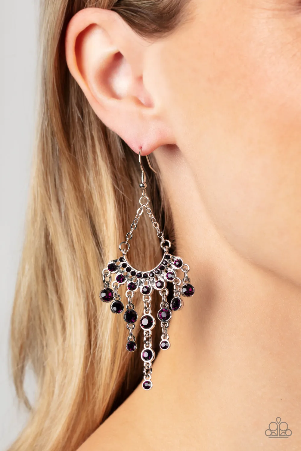 Commanding Candescence - Purple Earrings