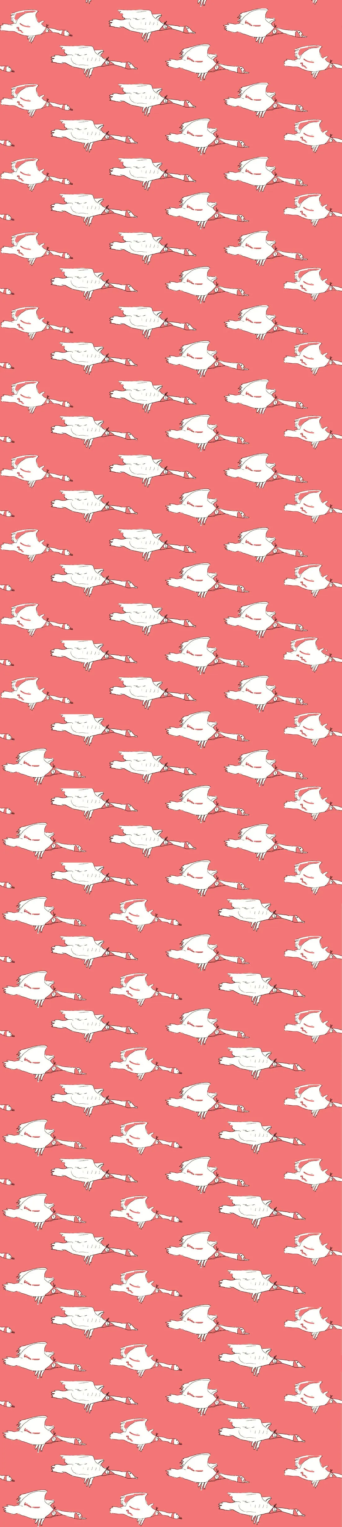 Coral Ducks Jersey Fabric - Cotton