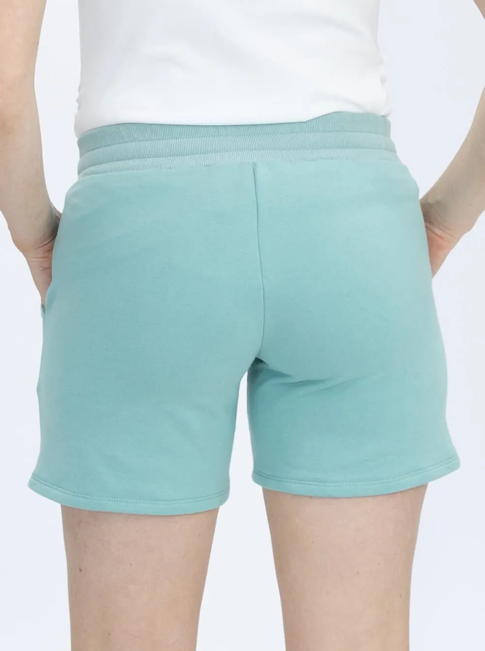 Cotton Maternity Summer Shorts in Sage