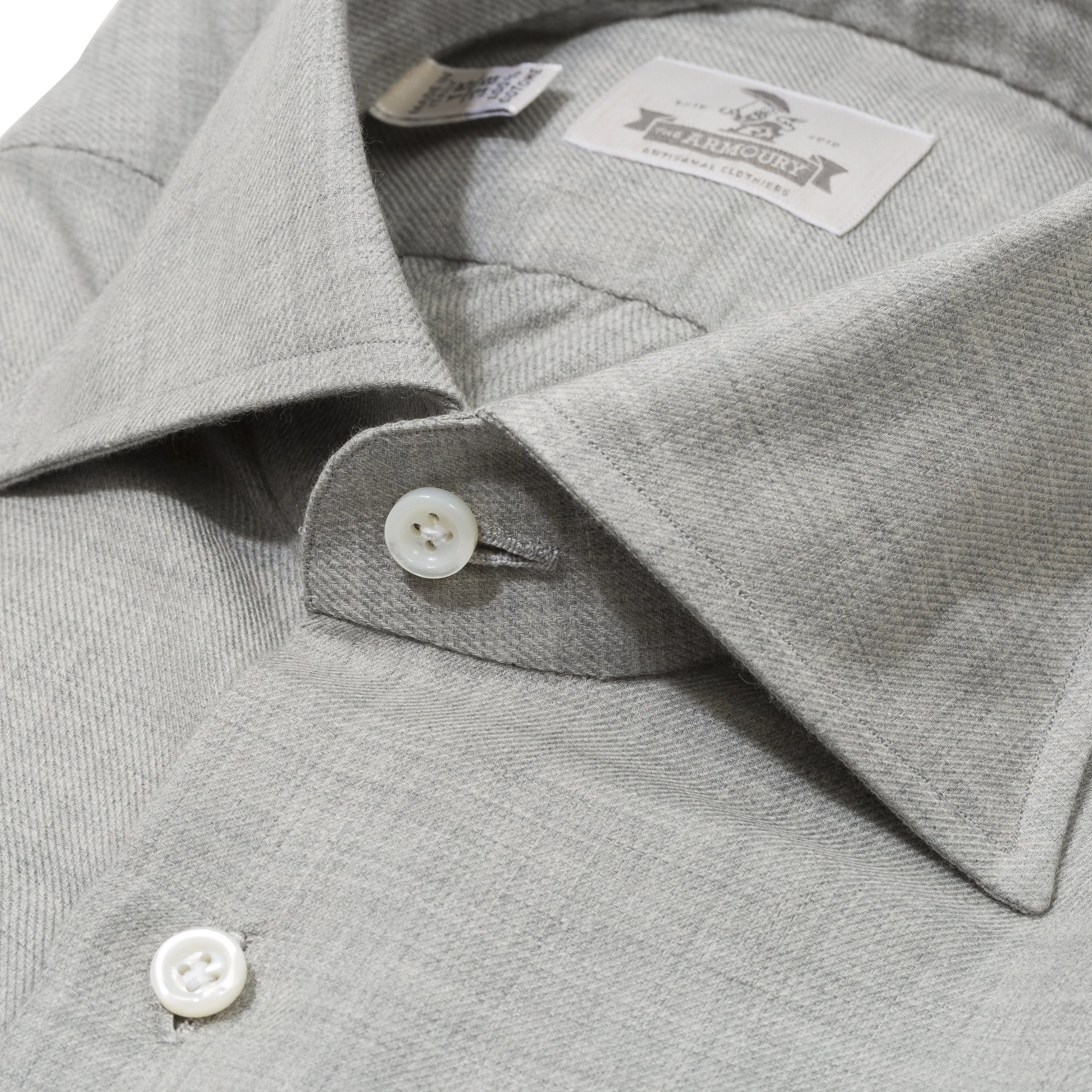 Cotton/Cashmere Spread Collar Shirt