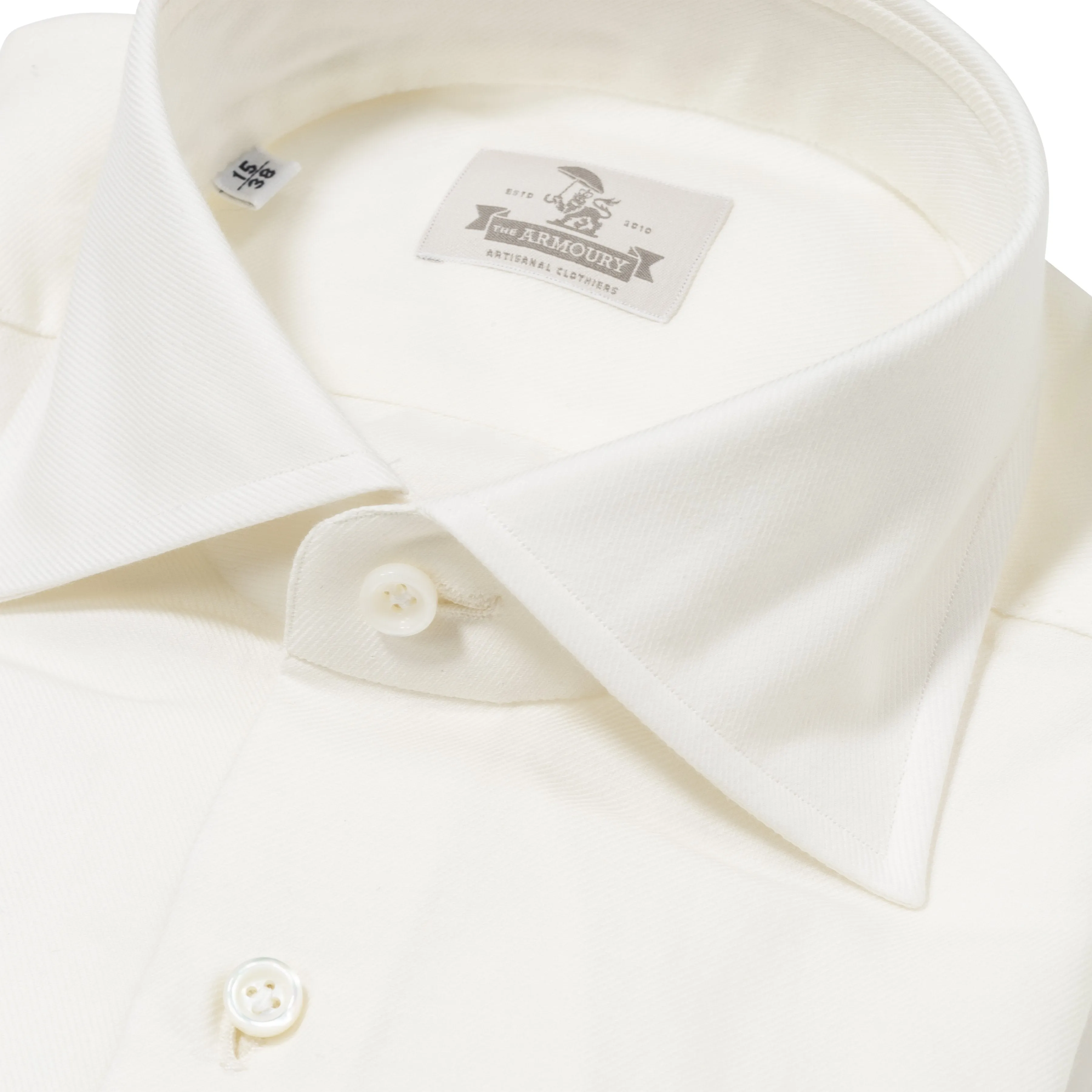 Cotton/Cashmere Spread Collar Shirt