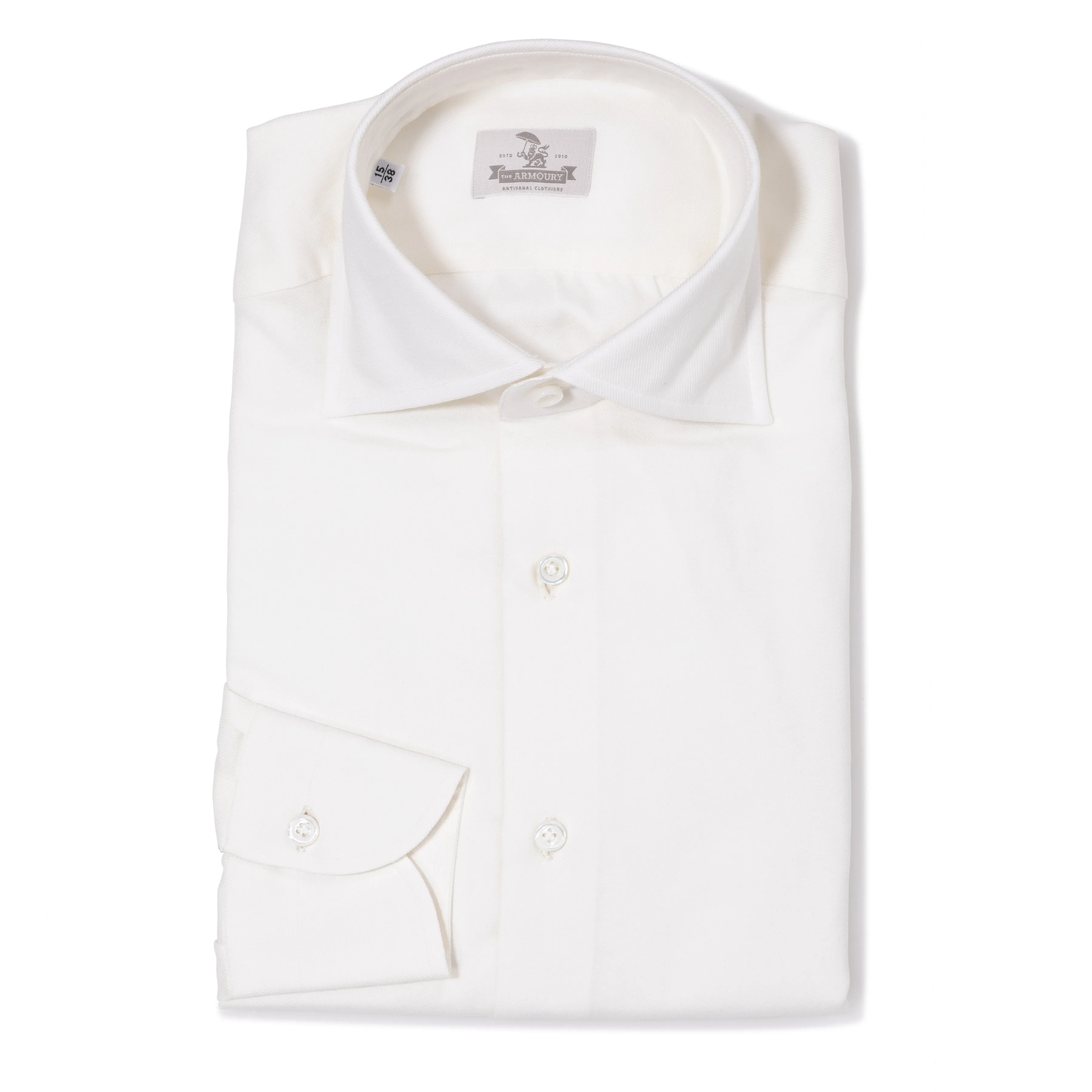 Cotton/Cashmere Spread Collar Shirt