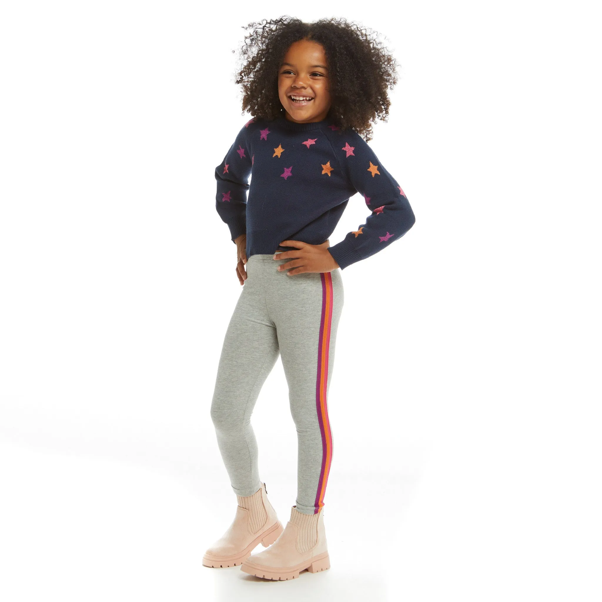 Cropped Navy Star Sweater (Size 7 - 16 Years) | Navy