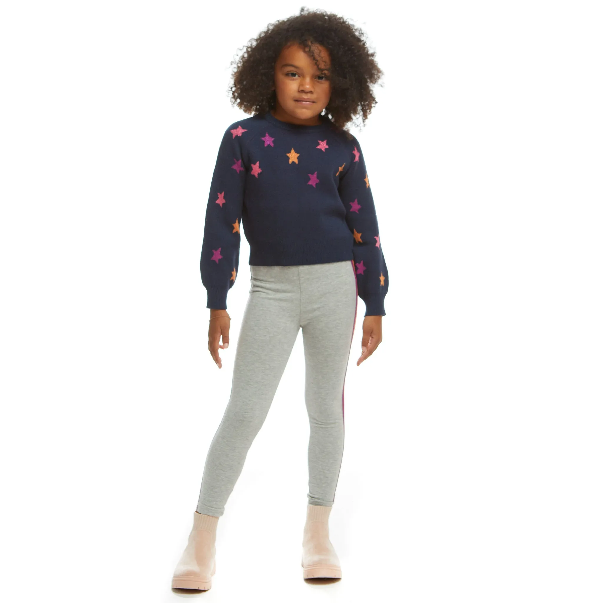 Cropped Navy Star Sweater (Size 7 - 16 Years) | Navy