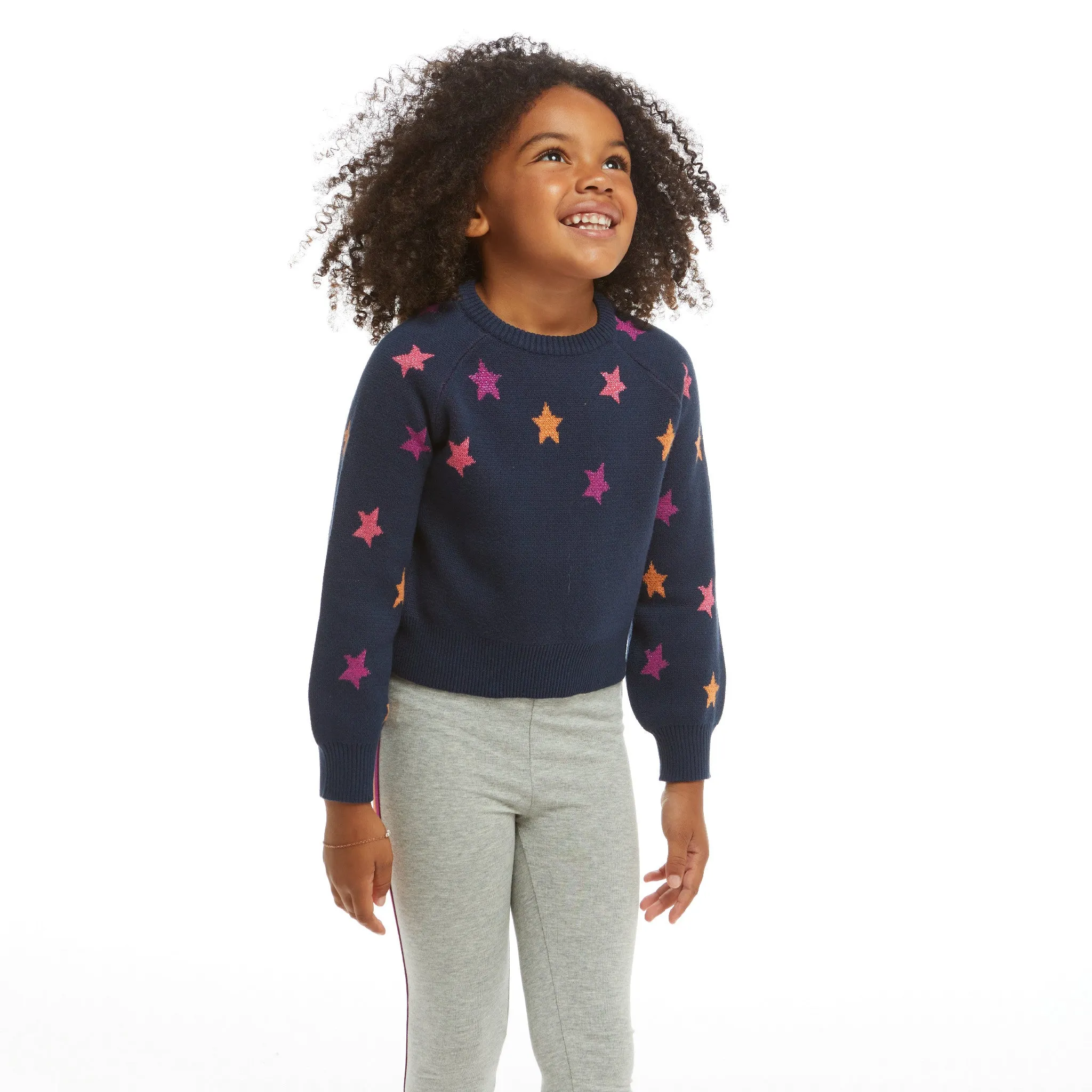 Cropped Navy Star Sweater (Size 7 - 16 Years) | Navy