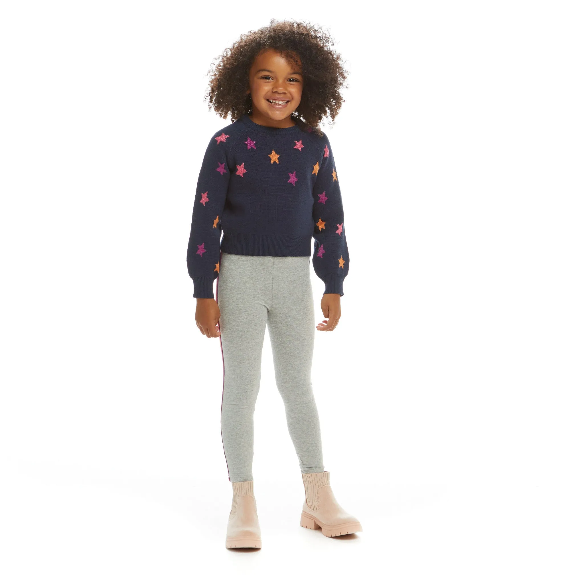 Cropped Navy Star Sweater (Size 7 - 16 Years) | Navy