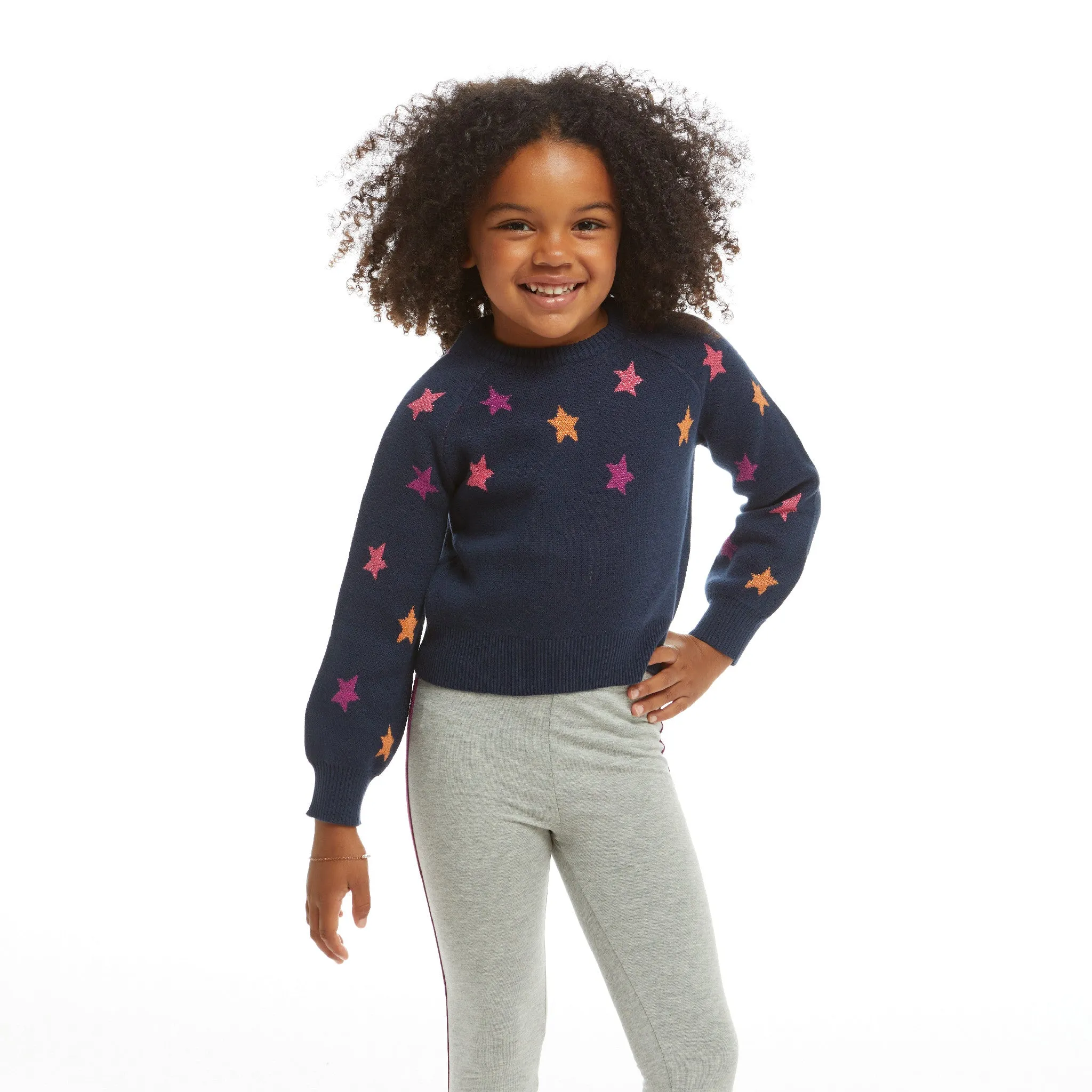 Cropped Navy Star Sweater (Size 7 - 16 Years) | Navy