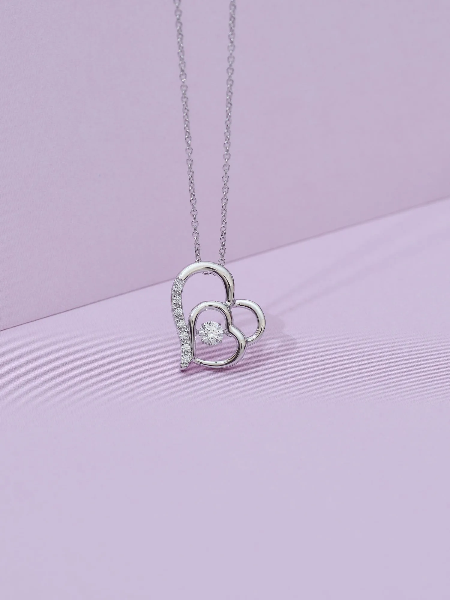 Dancing Heart Pendant With Chain