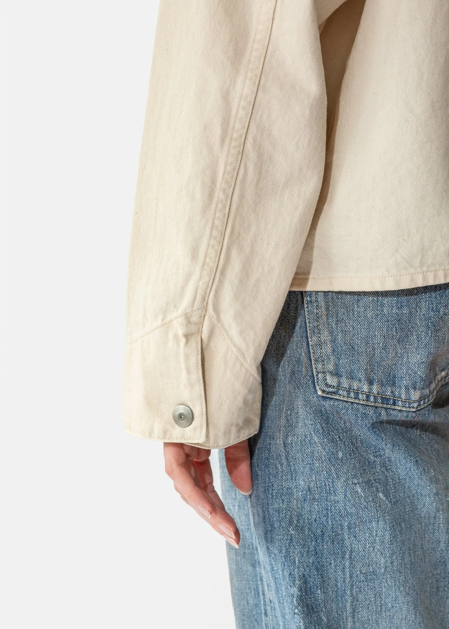 Denim Engineer Jacket in Ivory