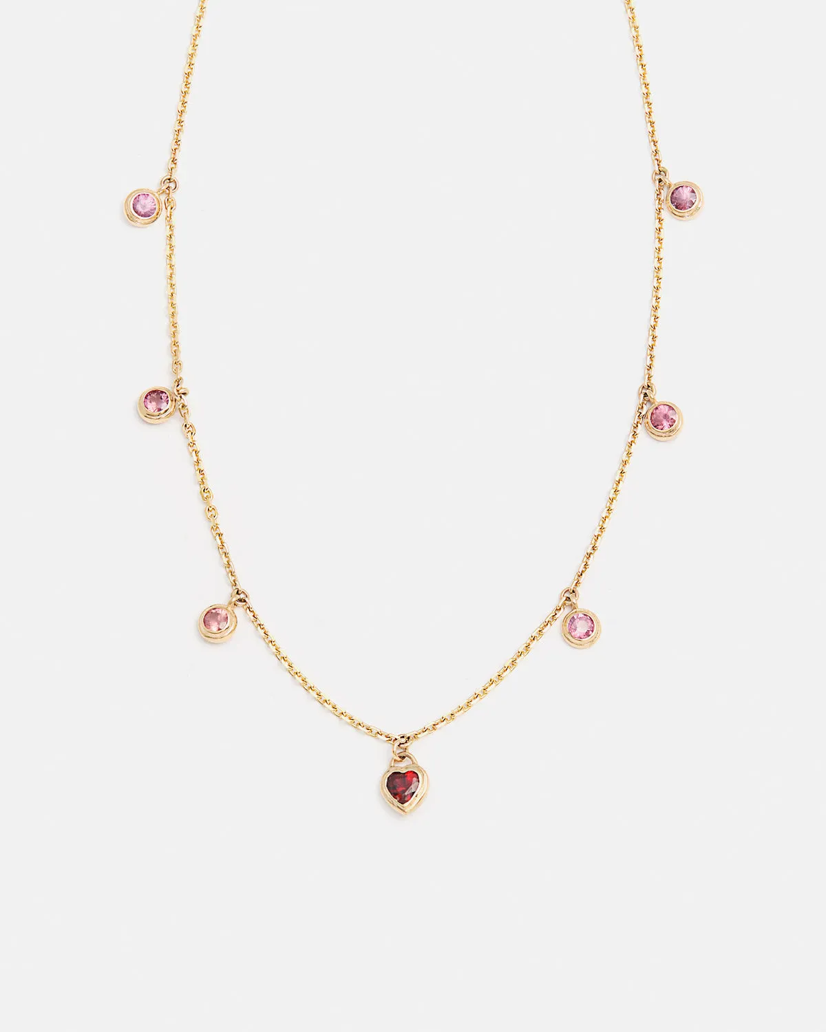 Destiny Necklace in 14k Gold with Garnet and Rubies