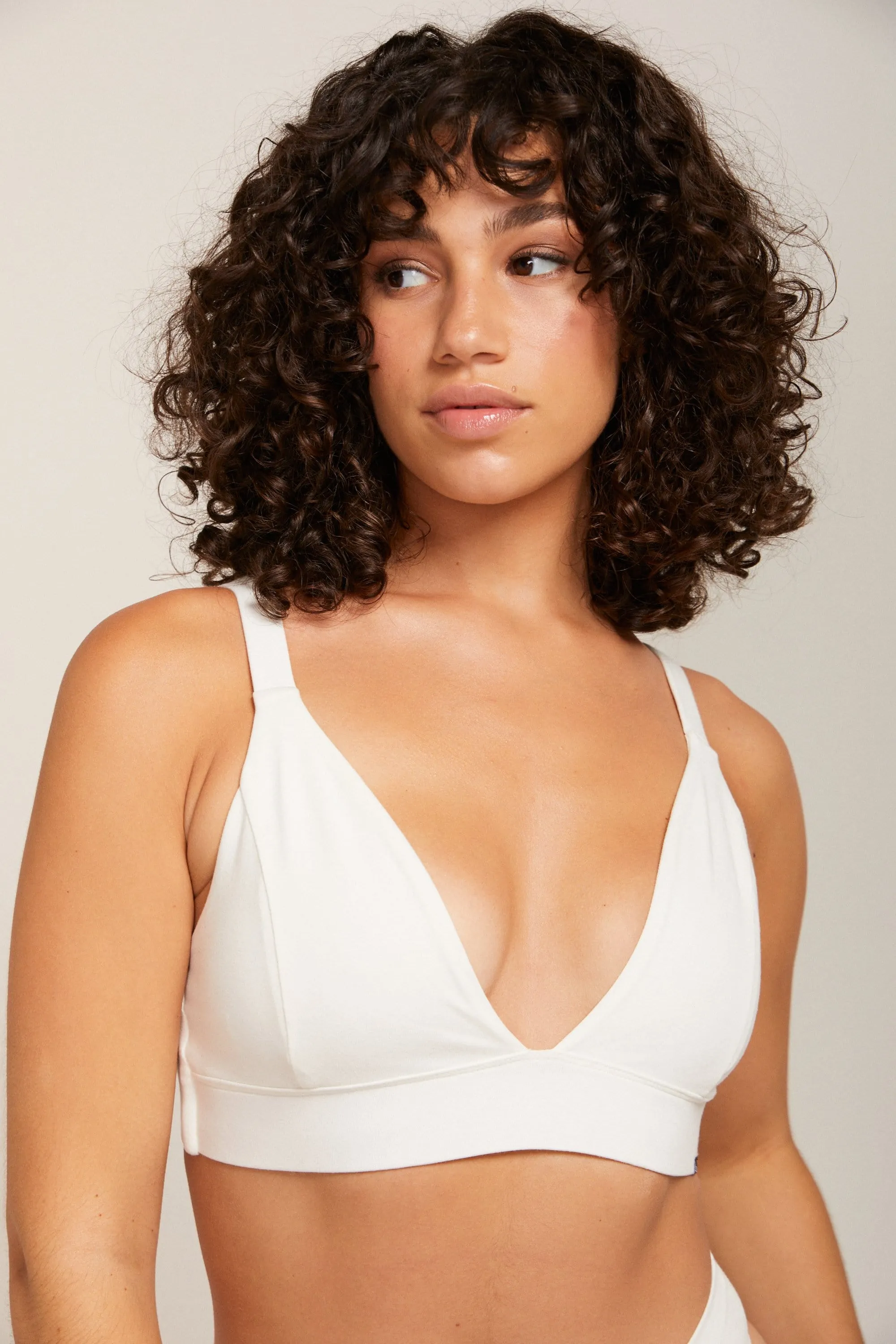 DEVON ORGANIC COTTON BRALETTE - IVORY