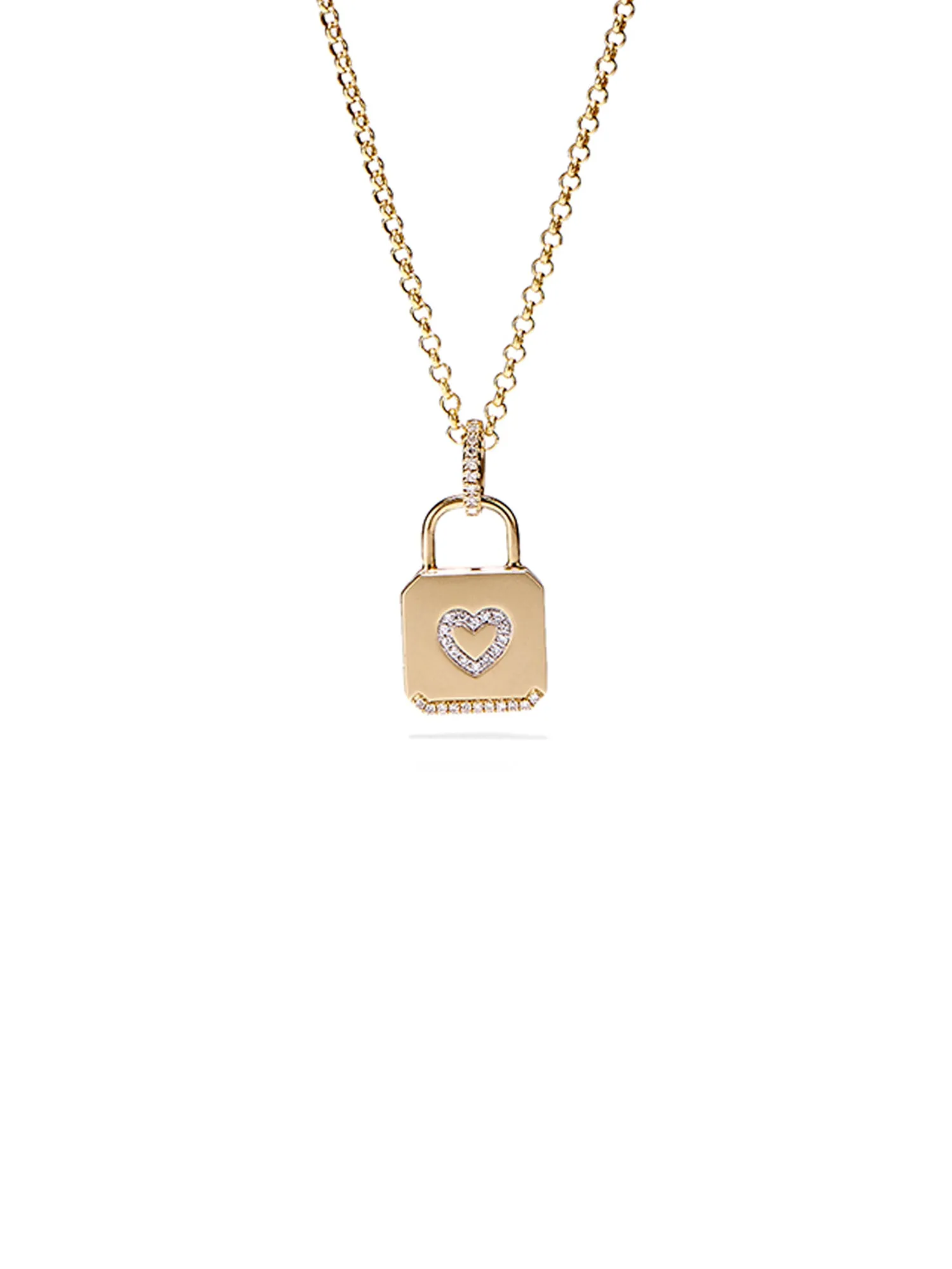 Diamond Heart Padlock Necklace