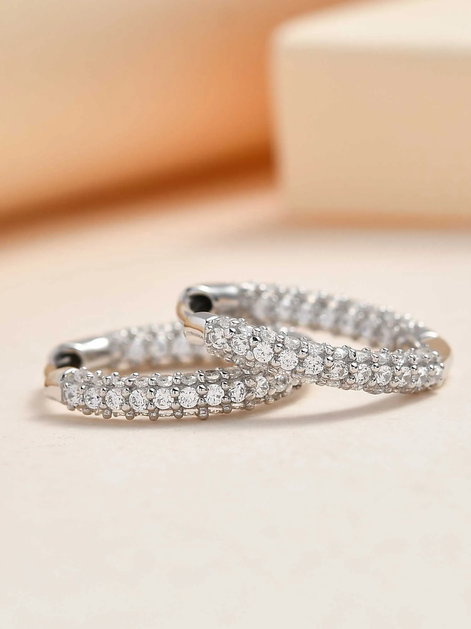 Diamond Look Trendy Hoop Earrings For Women