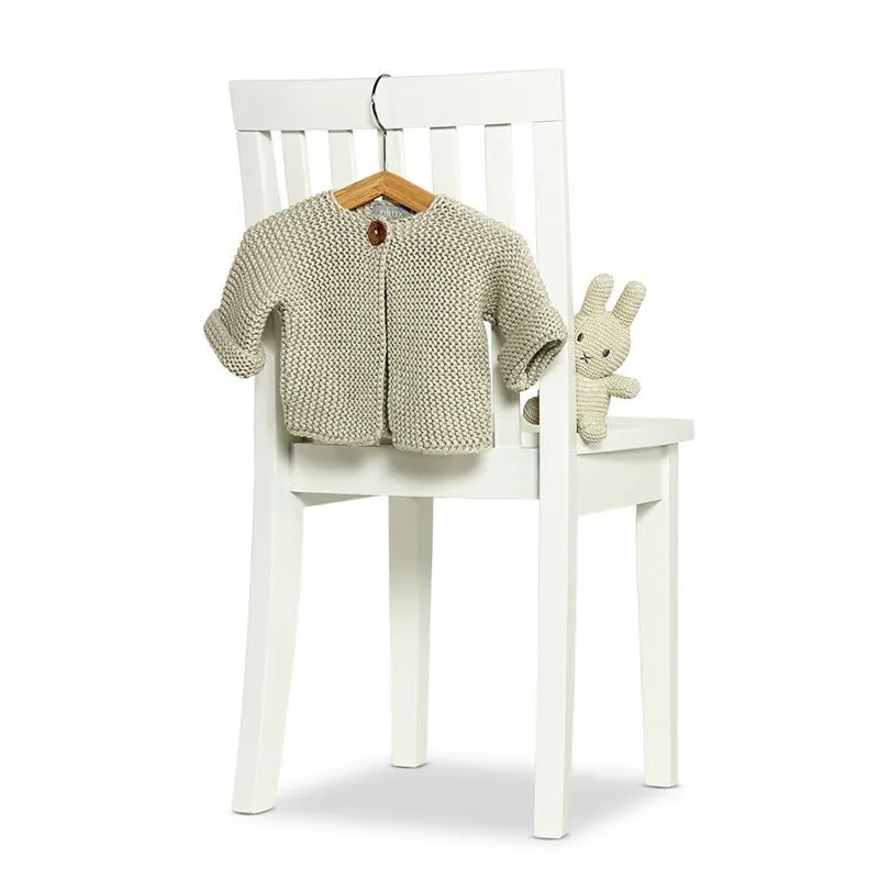 Elf Garter Stitch Baby Cardigan - Natural (0-3 months)