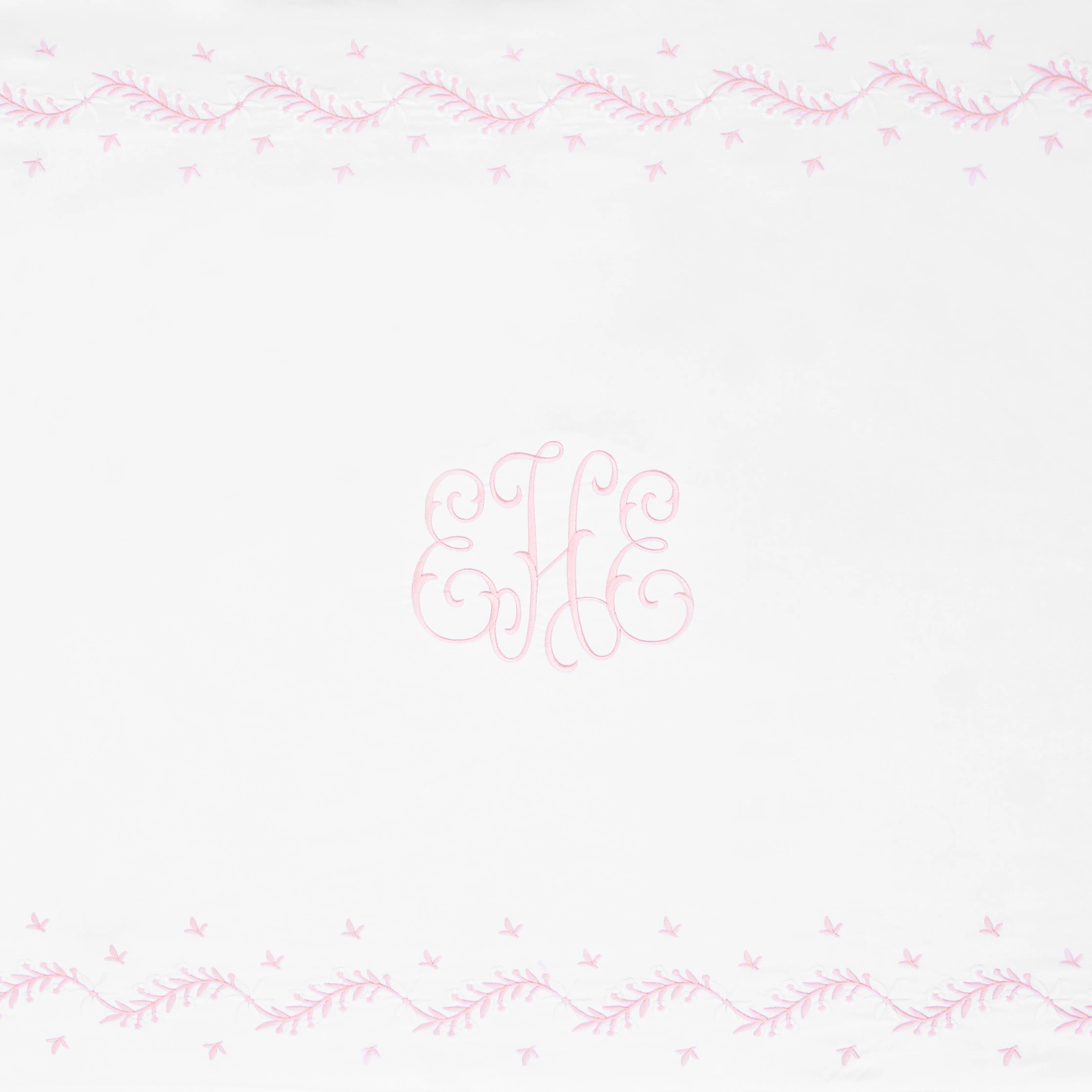 Embroidered Crib Sheet - Blush