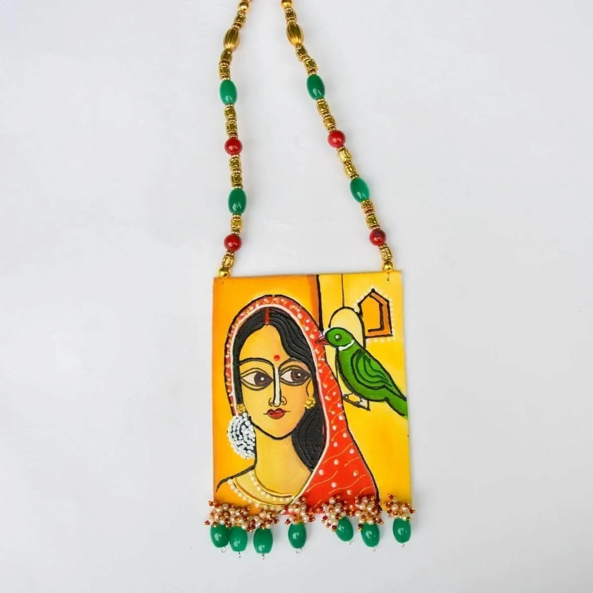 Eswaria Handpainted Yellow And Red (Necklace)