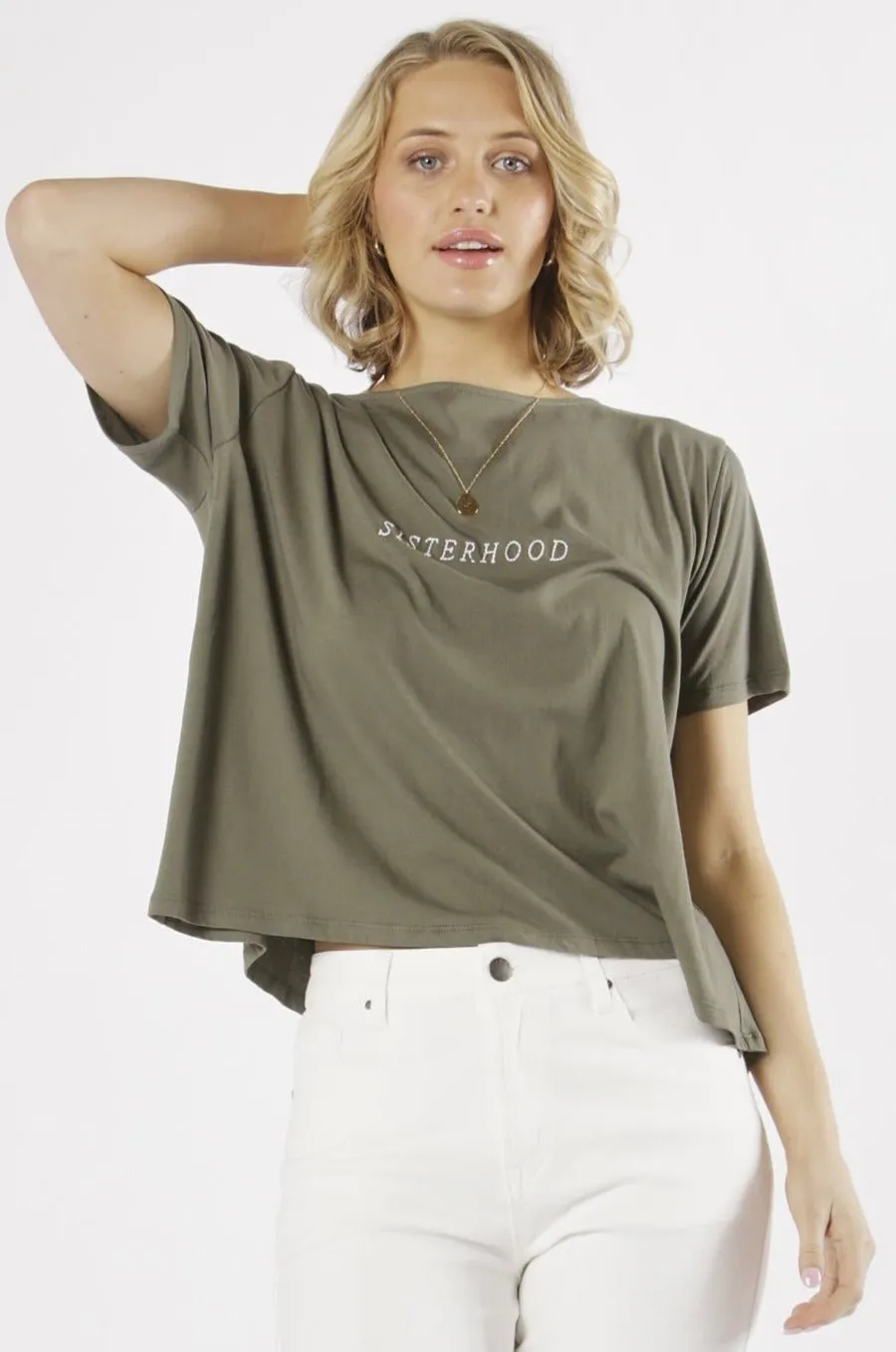 Fate   Becker Sisterhood Tee in Khaki