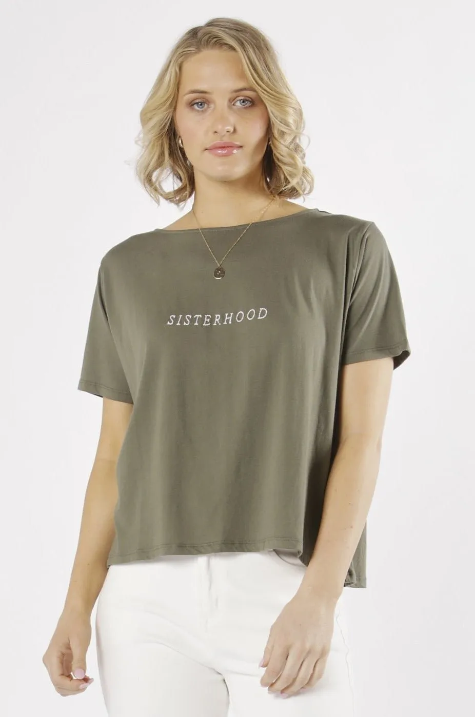 Fate   Becker Sisterhood Tee in Khaki