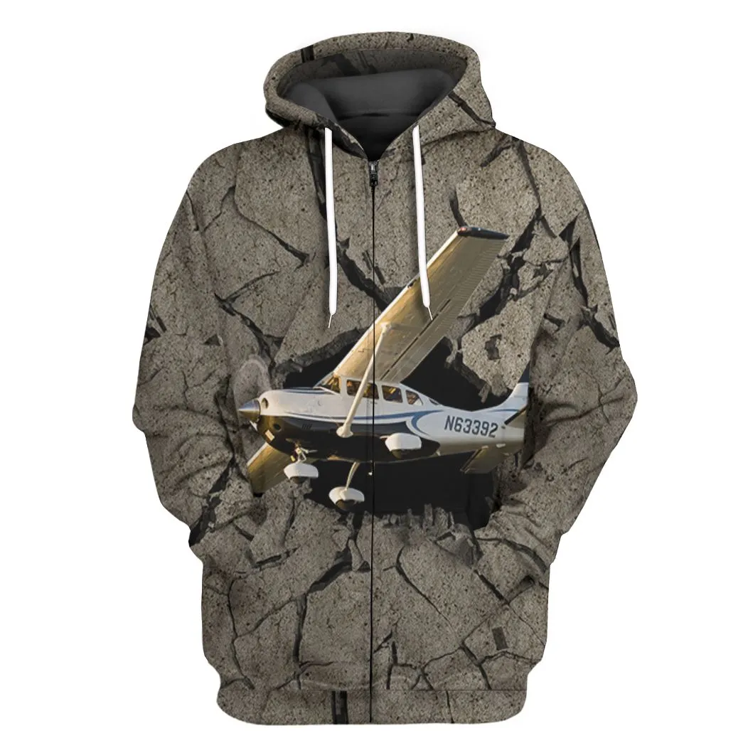 Gearhuman 3D Cessna Flying Through Tshirt Hoodie Apparel