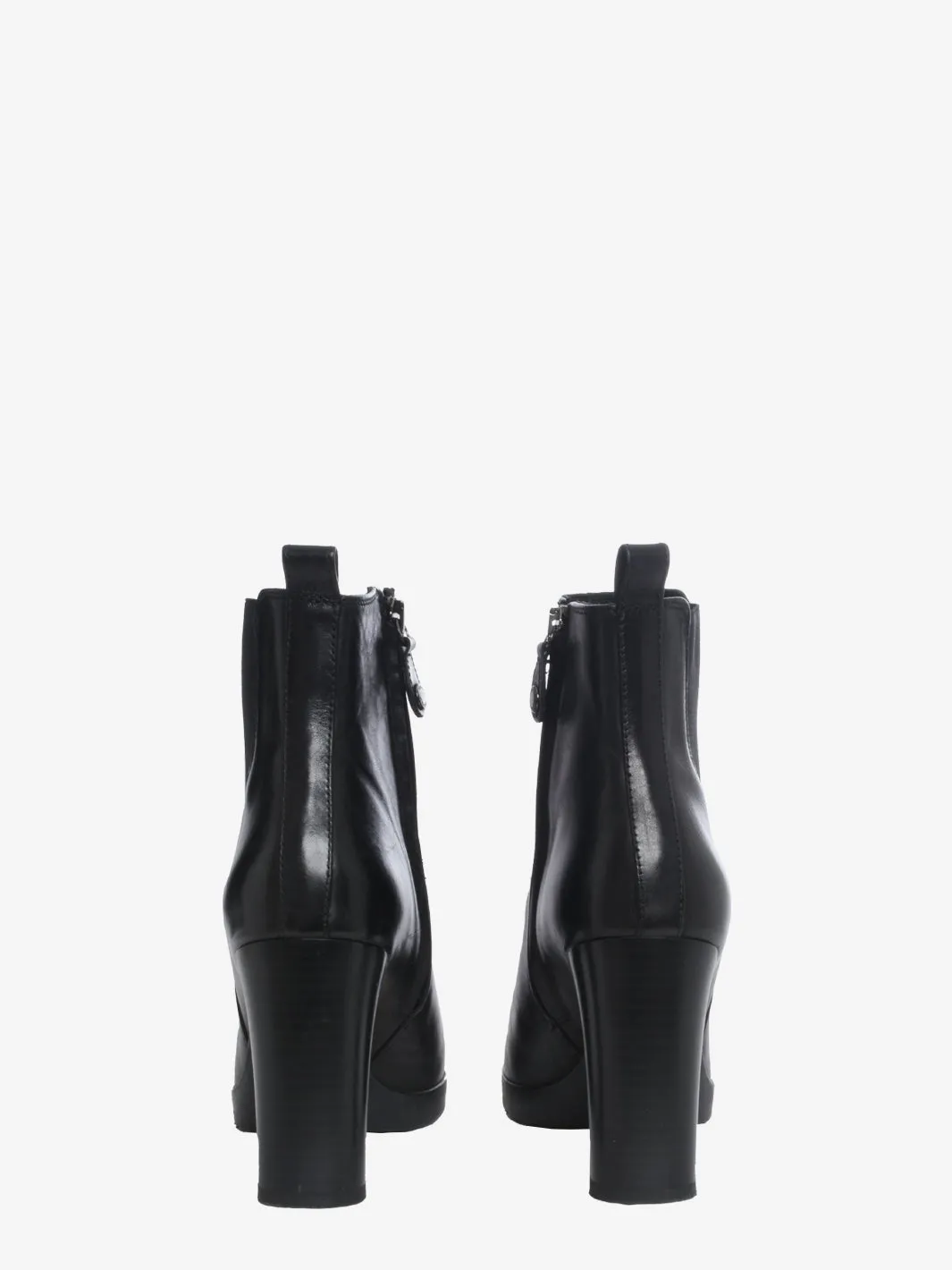 Geox Black Leaher Ankle Boots