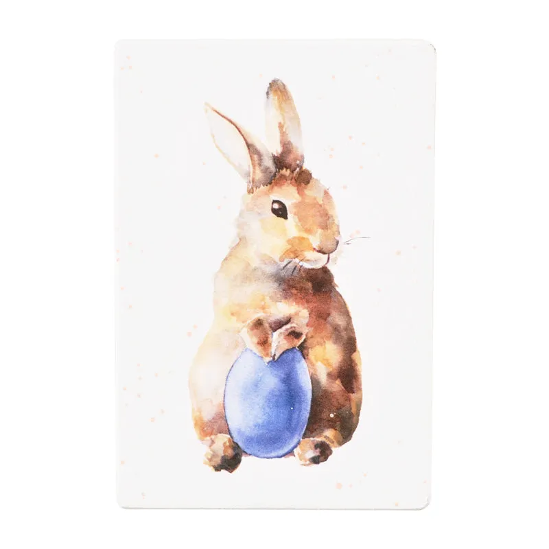 Gift Boxes-Easter Bunny With Violet Egg-Paper Mache-Rectangle-X-Small-Quantity 1