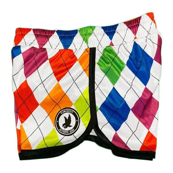 Girls New Neon Argyle Short