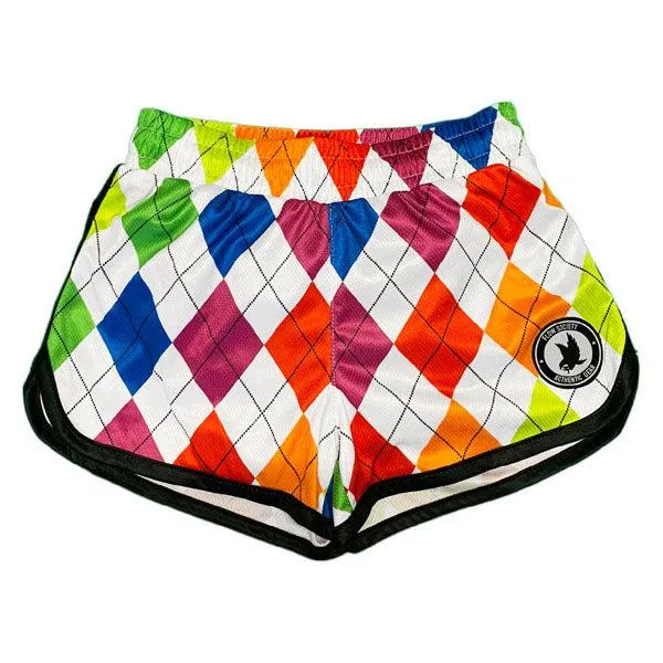 Girls New Neon Argyle Short