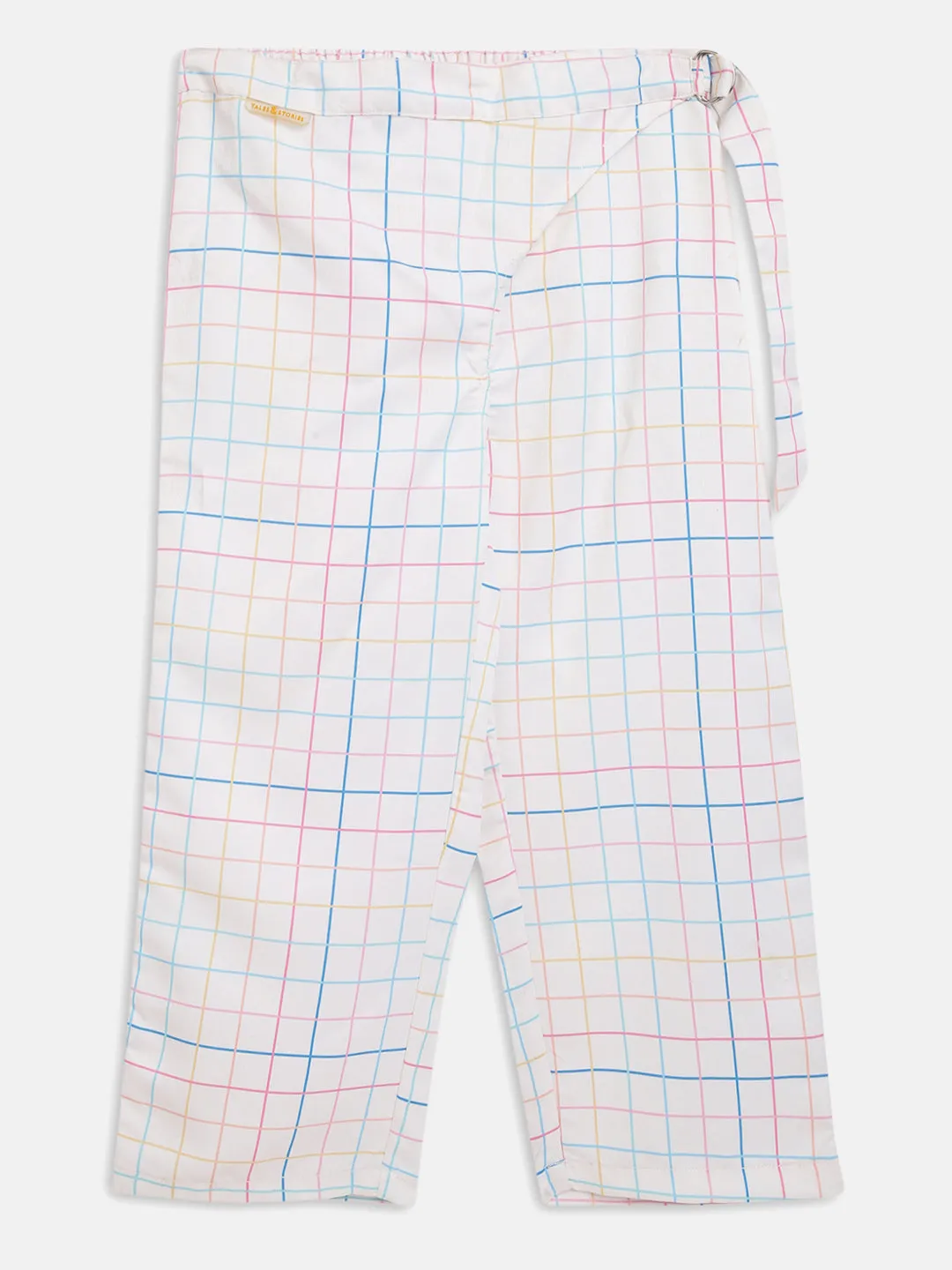 Girls White Cotton Poly Pant