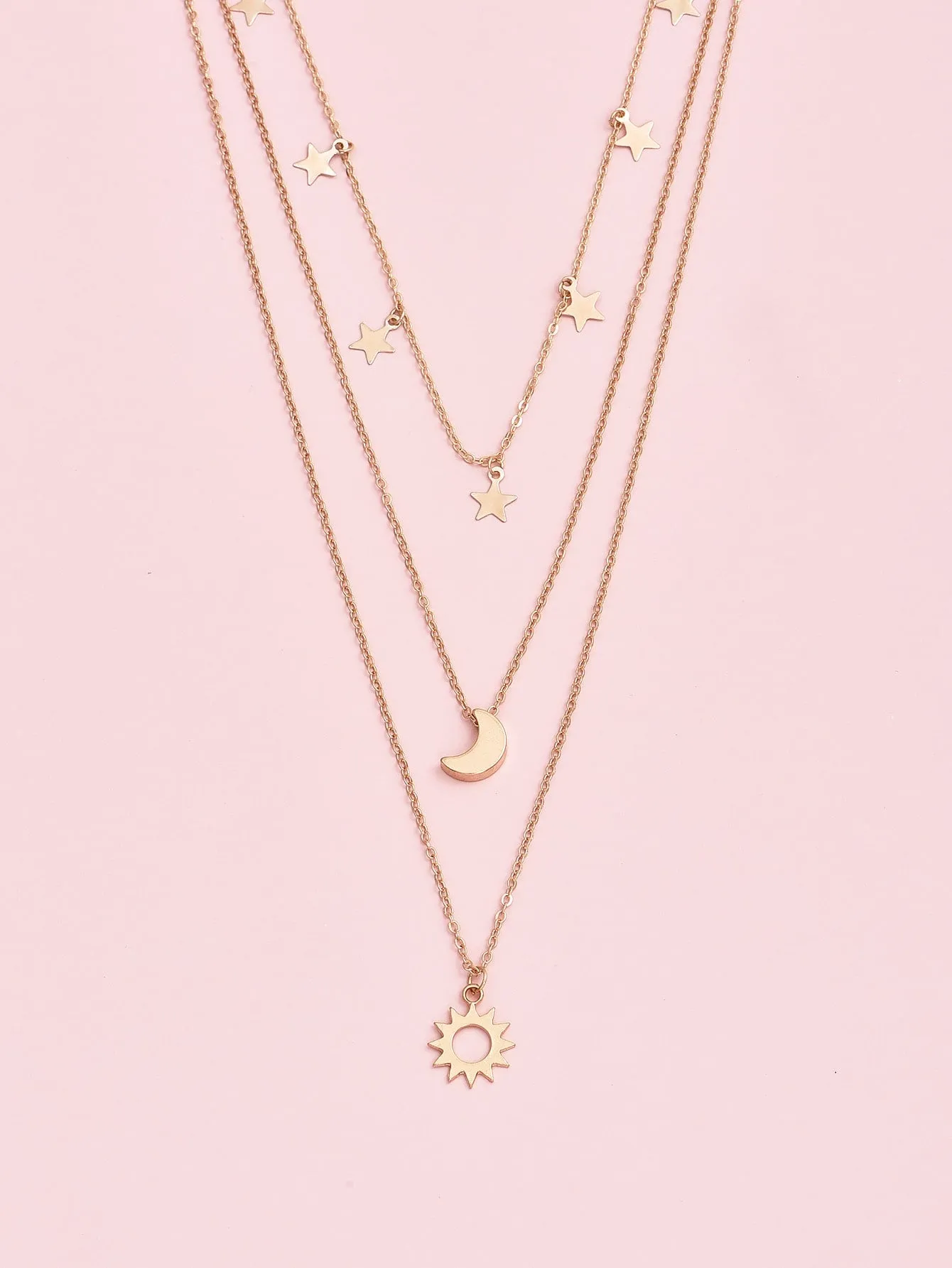 Gold Plated Sky Elegant Layered Necklace