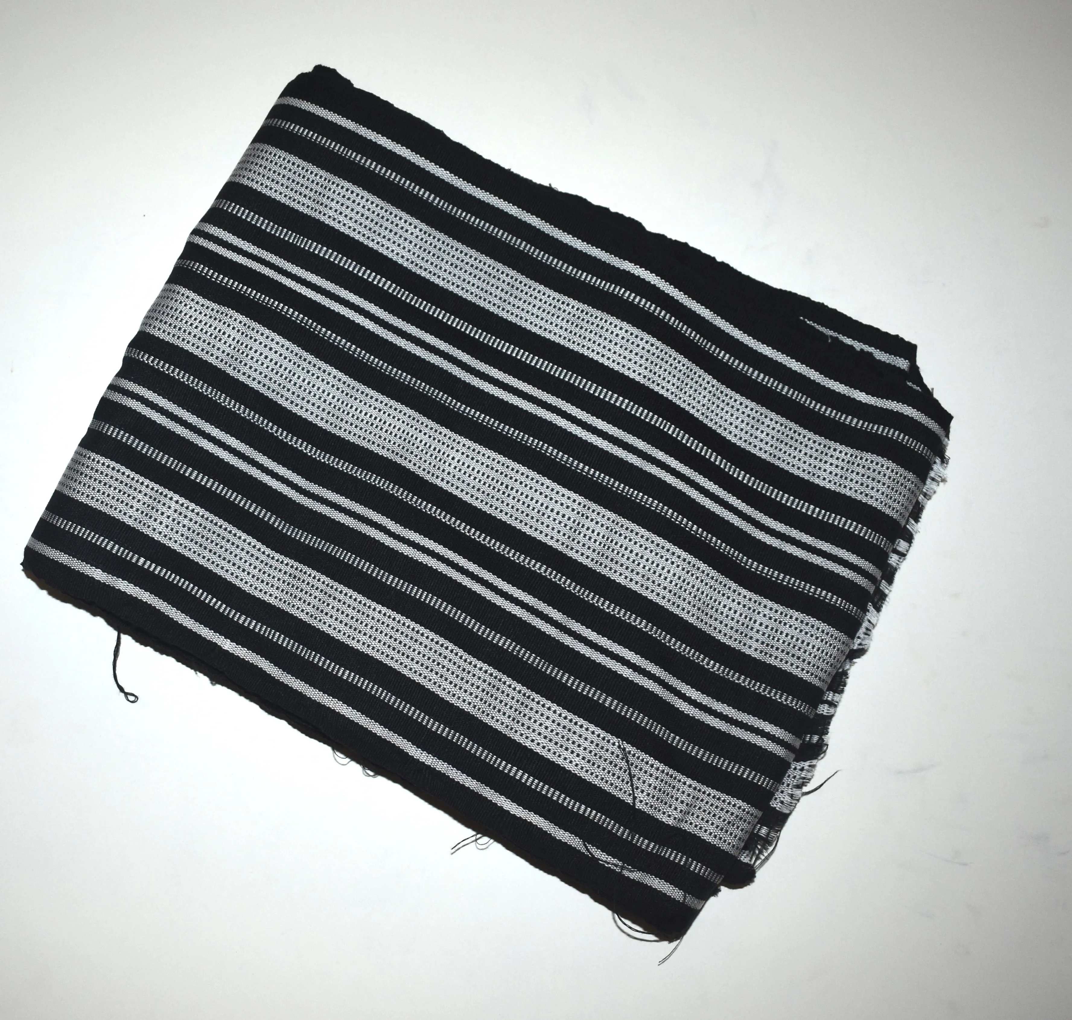 Guinean Fabric, White and Black Stripes