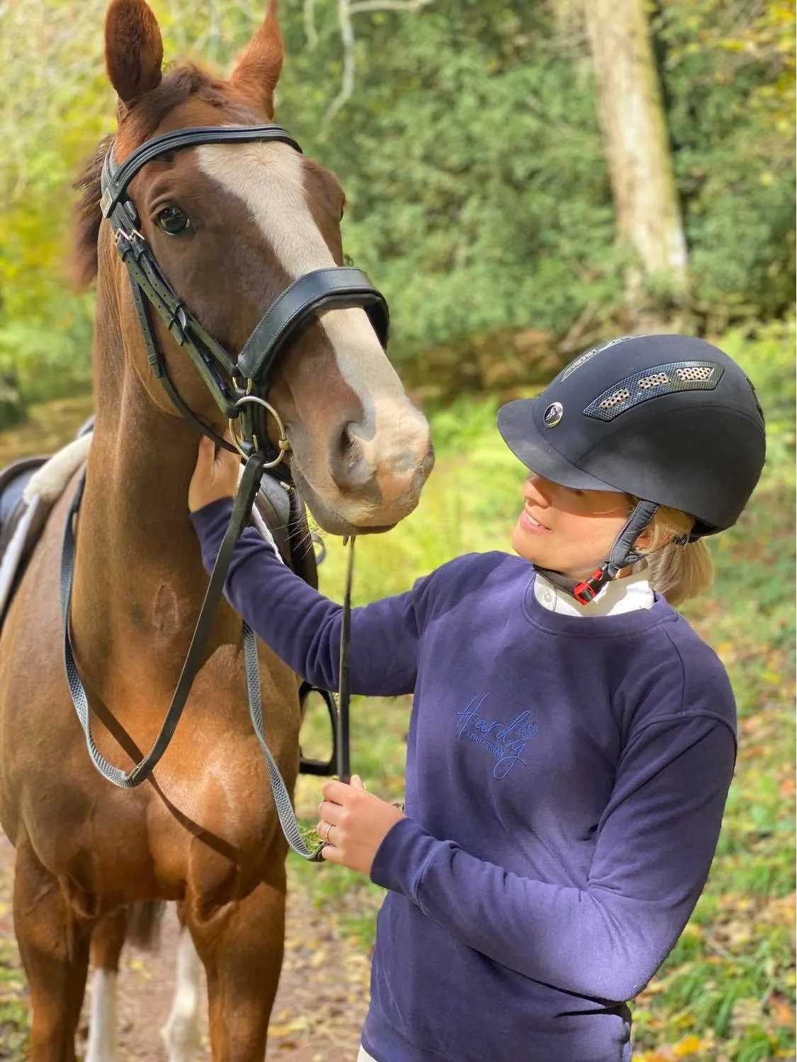 Hardy Equestrian Crew Neck Navy Sweatshirt