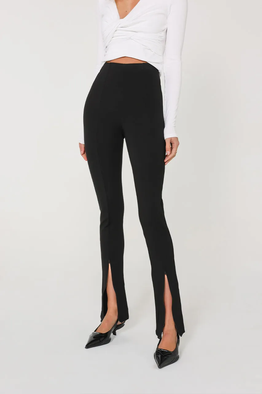 Henley Zip Pants | Black