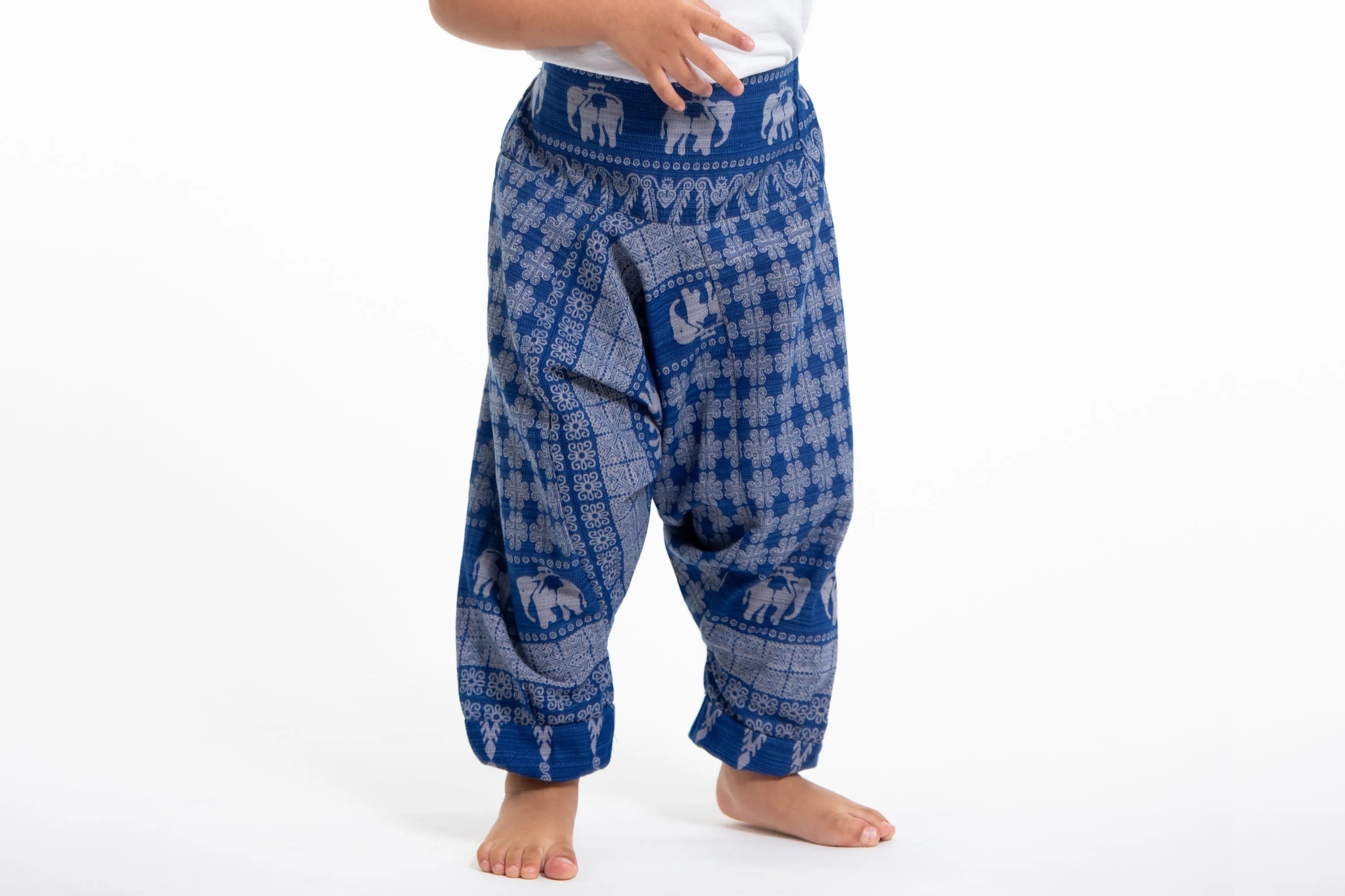 Hill Tribe Elephant Kids Elephant Pants in Blue