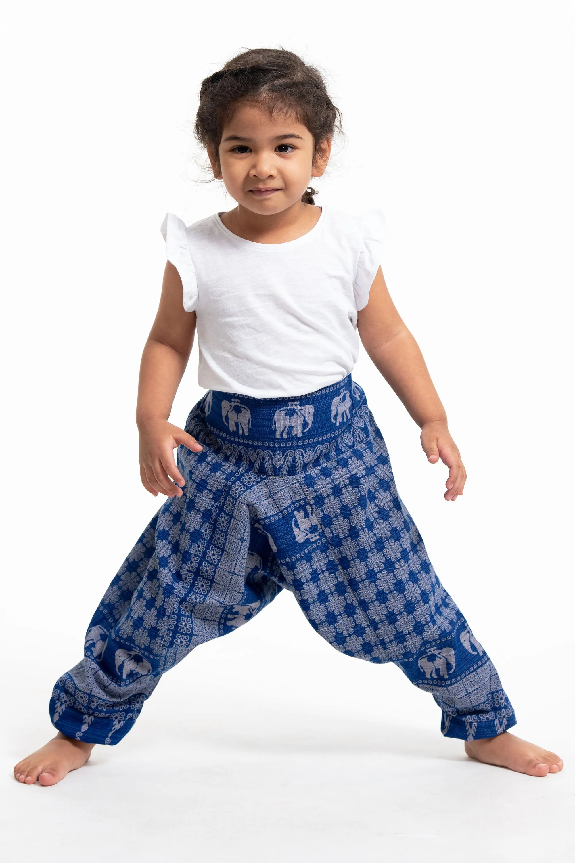 Hill Tribe Elephant Kids Elephant Pants in Blue