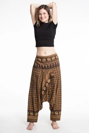 Hill Tribe Elephant Women's Elephant Pants in Brown