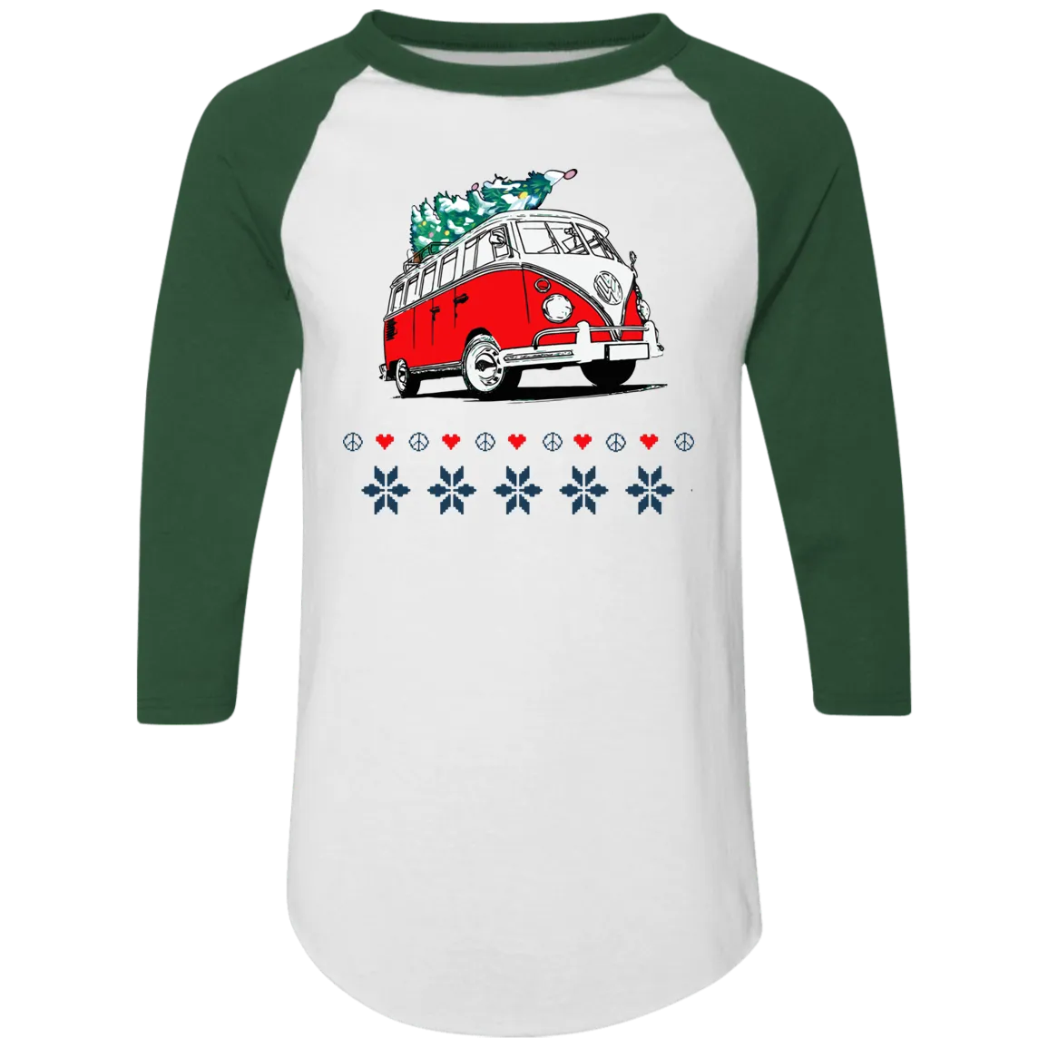 Hippie Van Holiday 3/4 Sleeve Raglan T-shirts