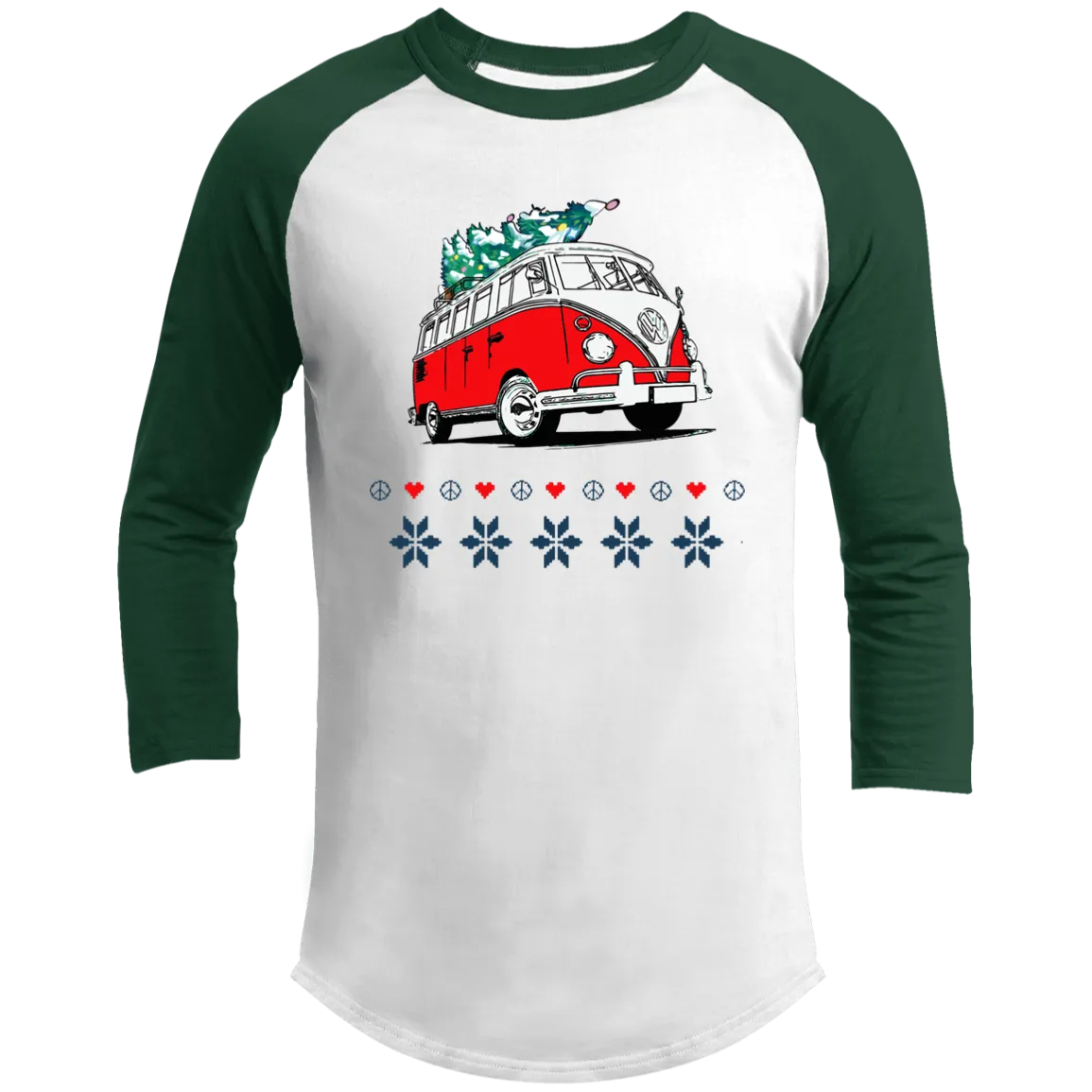 Hippie Van Holiday 3/4 Sleeve Raglan T-shirts