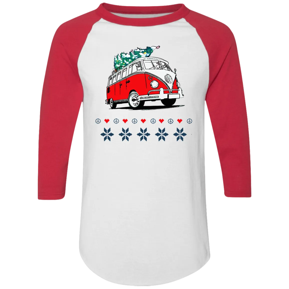 Hippie Van Holiday 3/4 Sleeve Raglan T-shirts