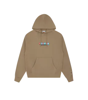 IC SKATEBOARDS EMBROIDERED POPOVER HOOD - BROWN