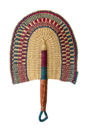 INSIDE AFRICA ELEPHANT GRASS FAN EGGPLANT/TEAL