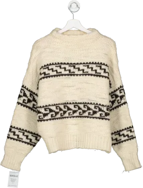 Isabel Marant Cream Marner Intarsia Wool Jumper UK 12